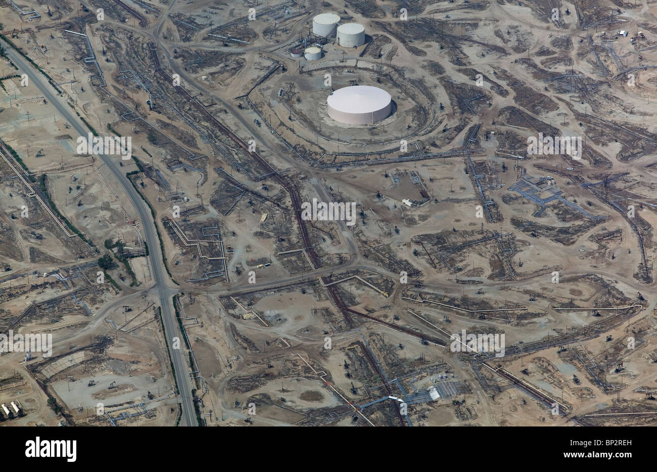 Luftaufnahme über dem Kern River Ölfeld San Joaquin Valley Kalifornien Bakersfield Stockfoto