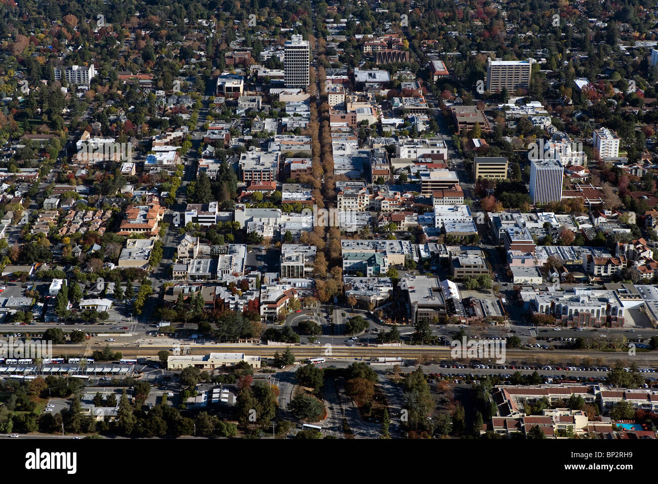 Luftaufnahme über Palo Alto Kalifornien Stockfoto
