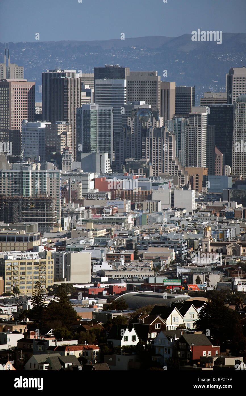 Luftaufnahme über Skyline San Francisco Kalifornien Stockfoto