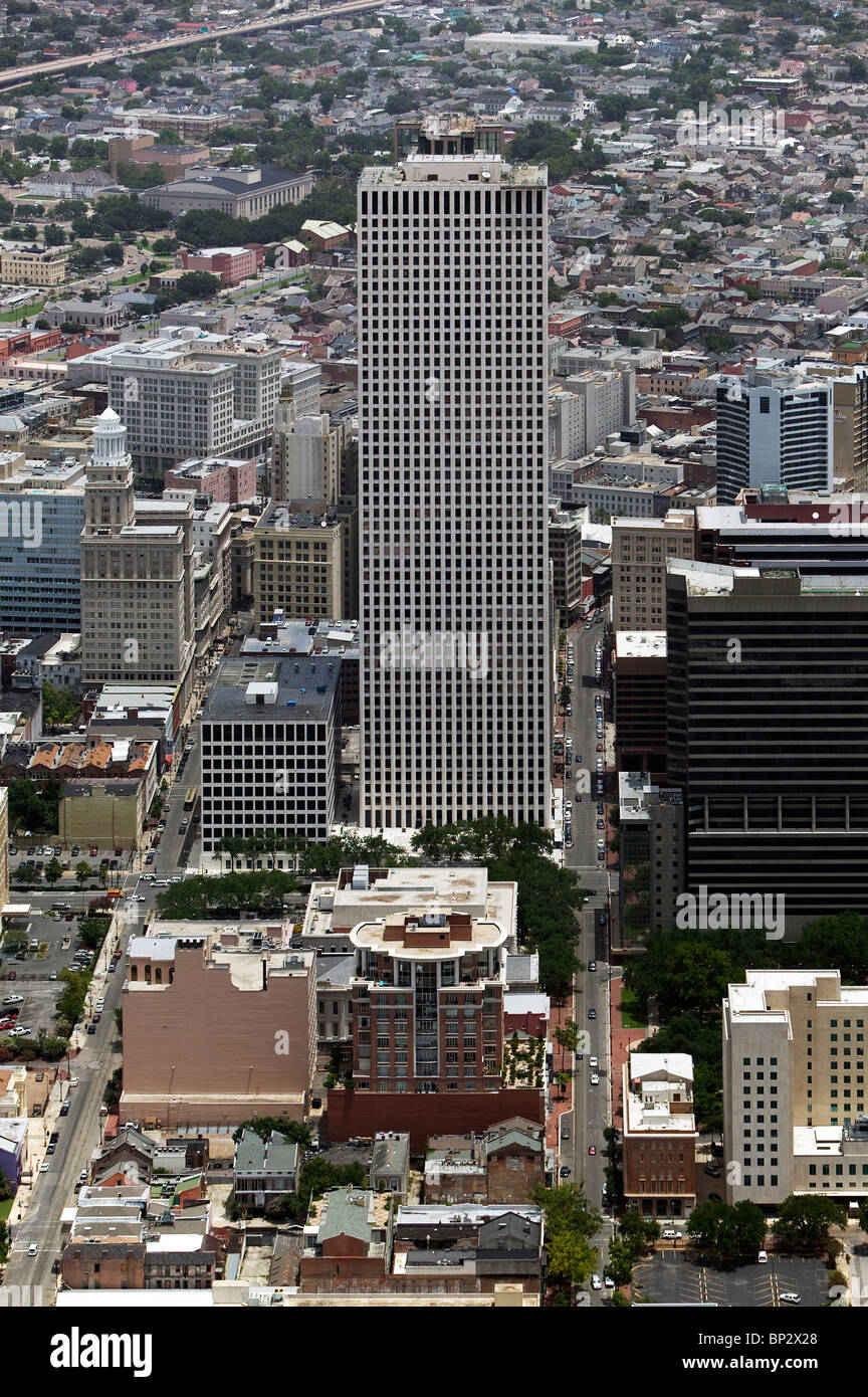 Luftaufnahme über One Shell Square höchste Wolkenkratzer New Orleans Louisiana Stockfoto