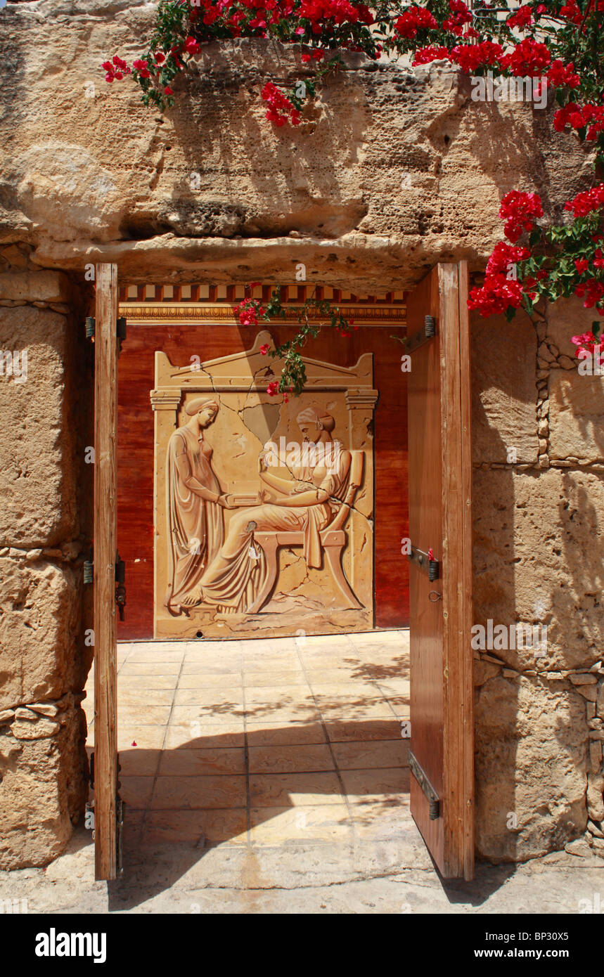 Roman Hotel Tür Pafos Paphos Zypern EU Europäische Union Europa Stockfoto