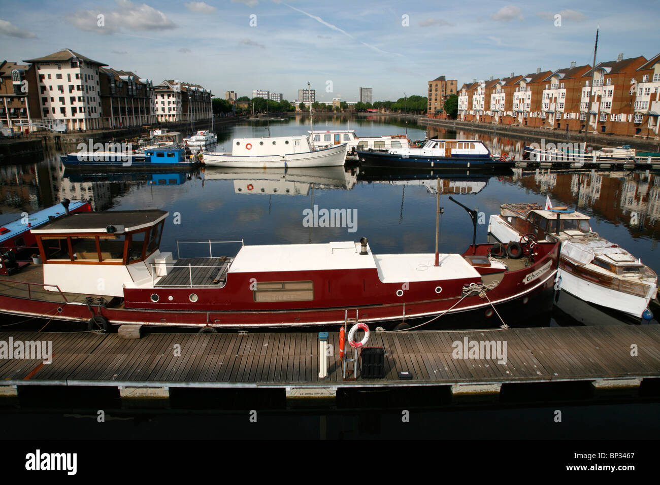 Boote in Greenland Dock, Rotherhithe, London, UK Stockfoto
