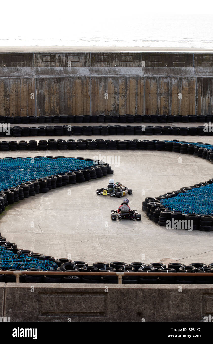 Kart Race track Racing in Blackpool gehen Stockfoto