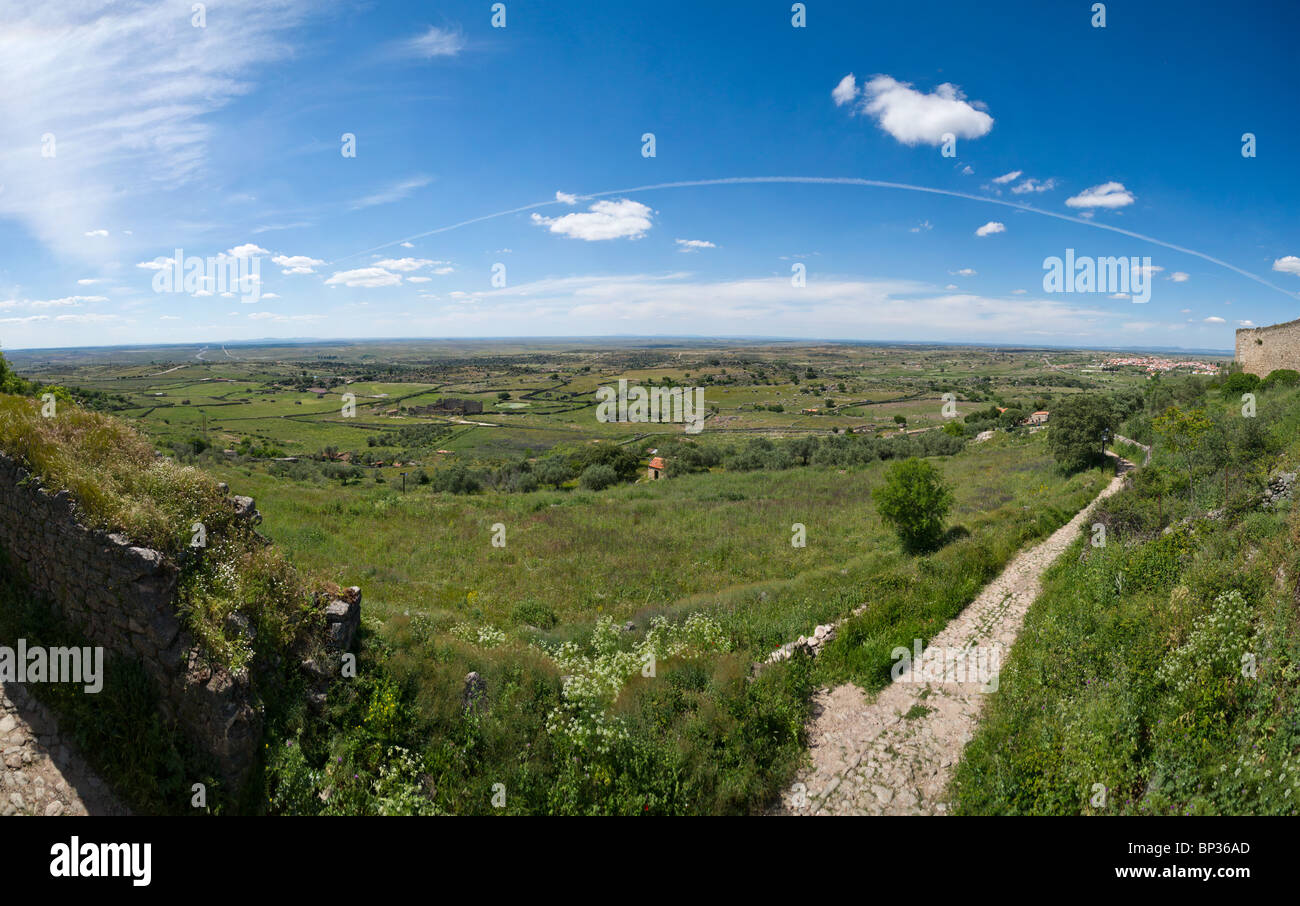 Panoramablick auf die Umgebungen von Trujillo, Extremadura, Spanien Stockfoto