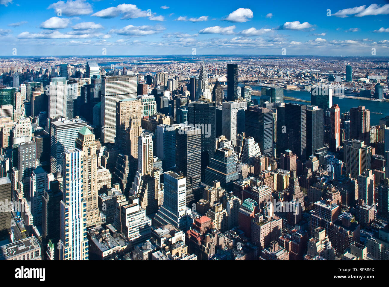 Das New York City Panorama mit Manhattan Stockfoto