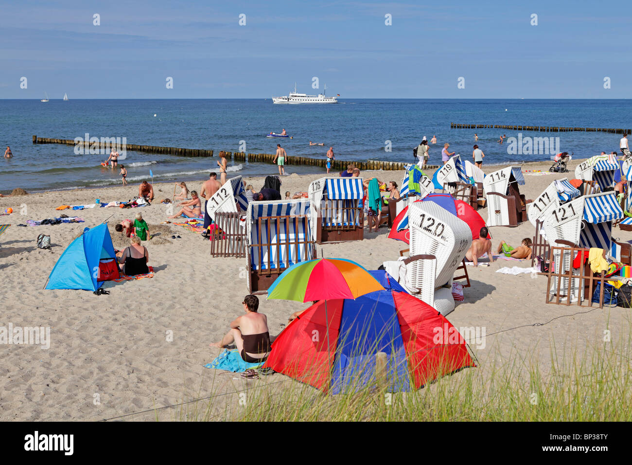Sandstrand an der Ostsee Resort Grenzziehung, Mecklenburg-West Pomerania, Deutschland Stockfoto