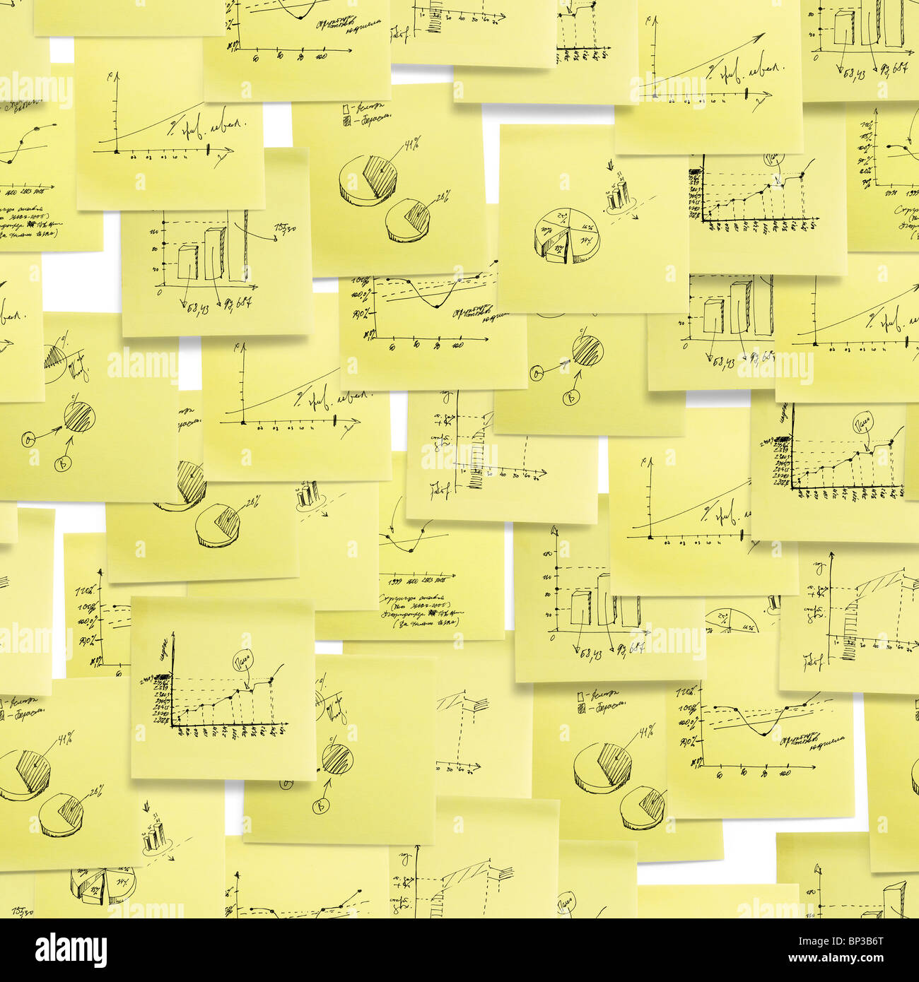 Nahtlose Muster: Wirtschaft und Finanzen-Diagramm und Analyse auf weißer Hintergrund Stockfoto