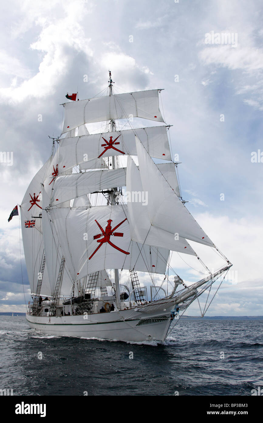 RNOV Shabab Oman bei Hartlepool 2010 Tall Ships Race, Dorf und Marina, Teesside, North Yorkshire, Großbritannien Stockfoto