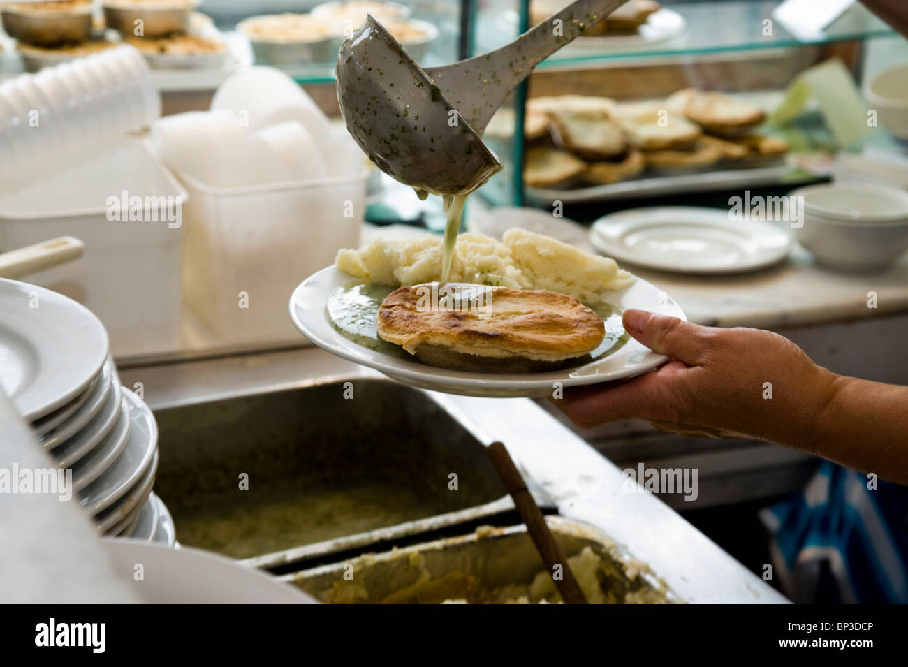 Kelly Pie and Mash Shop in East London und alte Tradition. Stockfoto