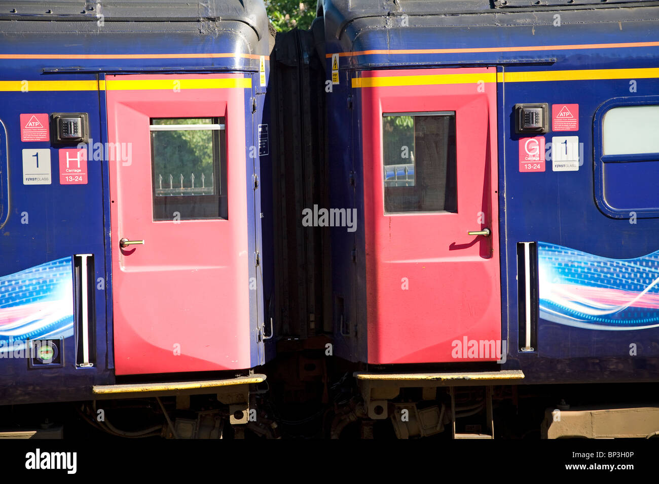 Great Western Zug Türen Wagen detail Stockfoto