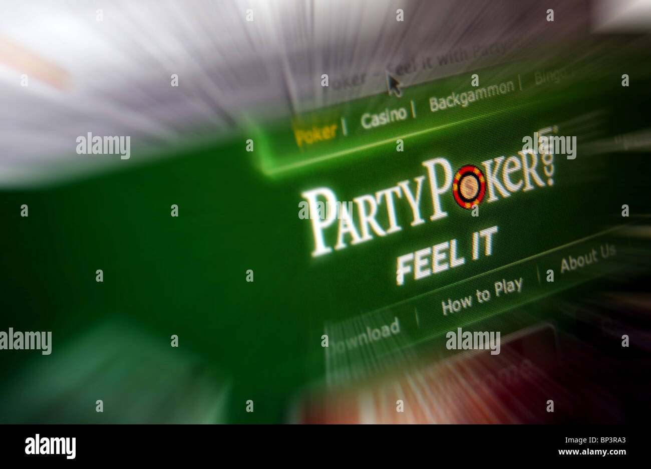 Ein Foto-Illustration von PartyGaming Plc PartyPoker Webseite Stockfoto