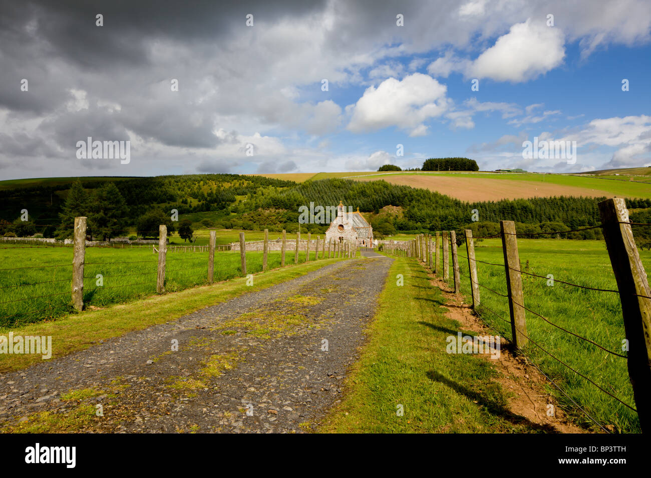 Eine idyllische Steinkirche oder Kirk bei Cranshaws in den Scottish Borders Stockfoto