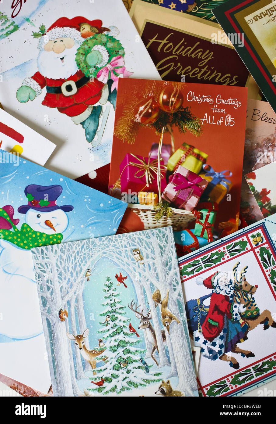 Weihnachtskarten glücklich Urlaub Jahreszeiten Gruß Stockfoto