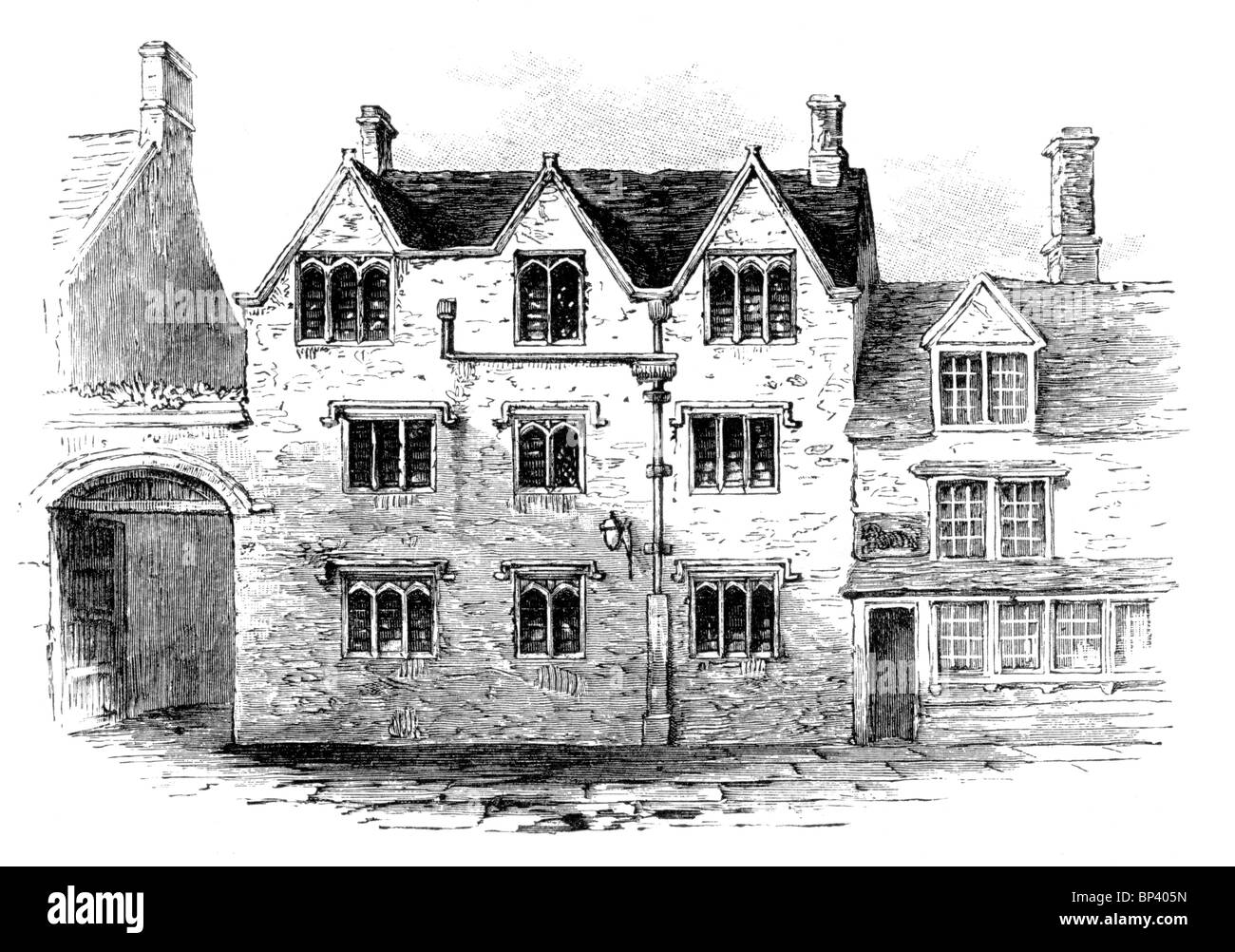 Schwarz und weiß-Abbildung; Austin Friary, Oxford, England; Gegründeten 1268, 1801 abgerissen Stockfoto