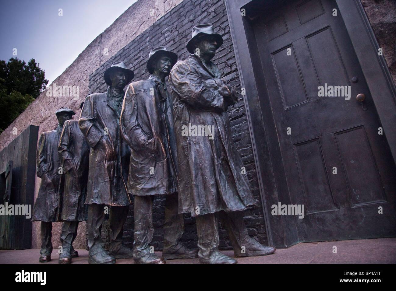 Franklin Delano Roosevelt (FDR) Memorial in Washington, D.C. befindet sich ein "Room" Darstellung einer städtischen Existenzminimum. Stockfoto