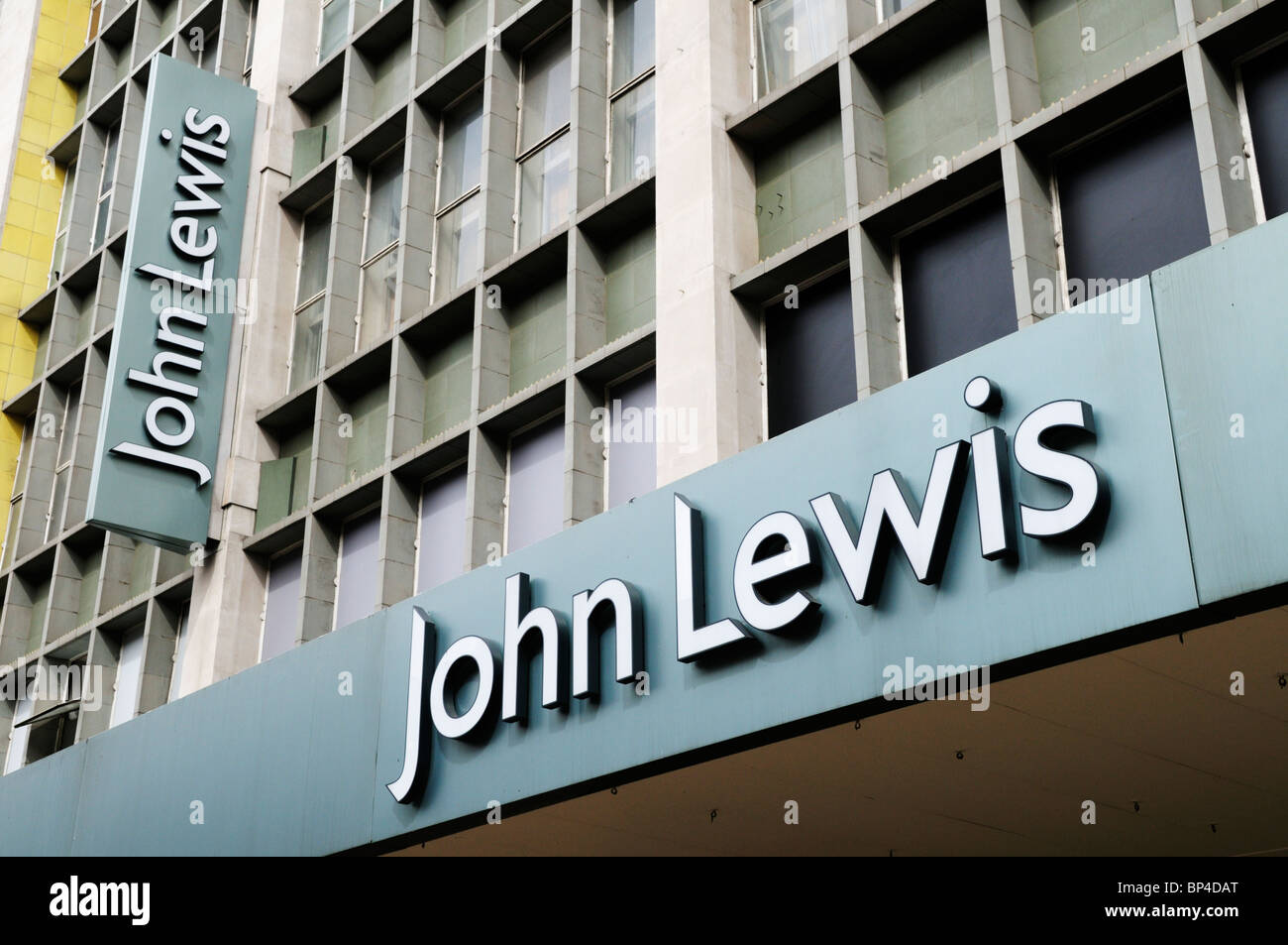 John Lewis Department Store Zeichen, Oxford Street, London, England, Uk Stockfoto