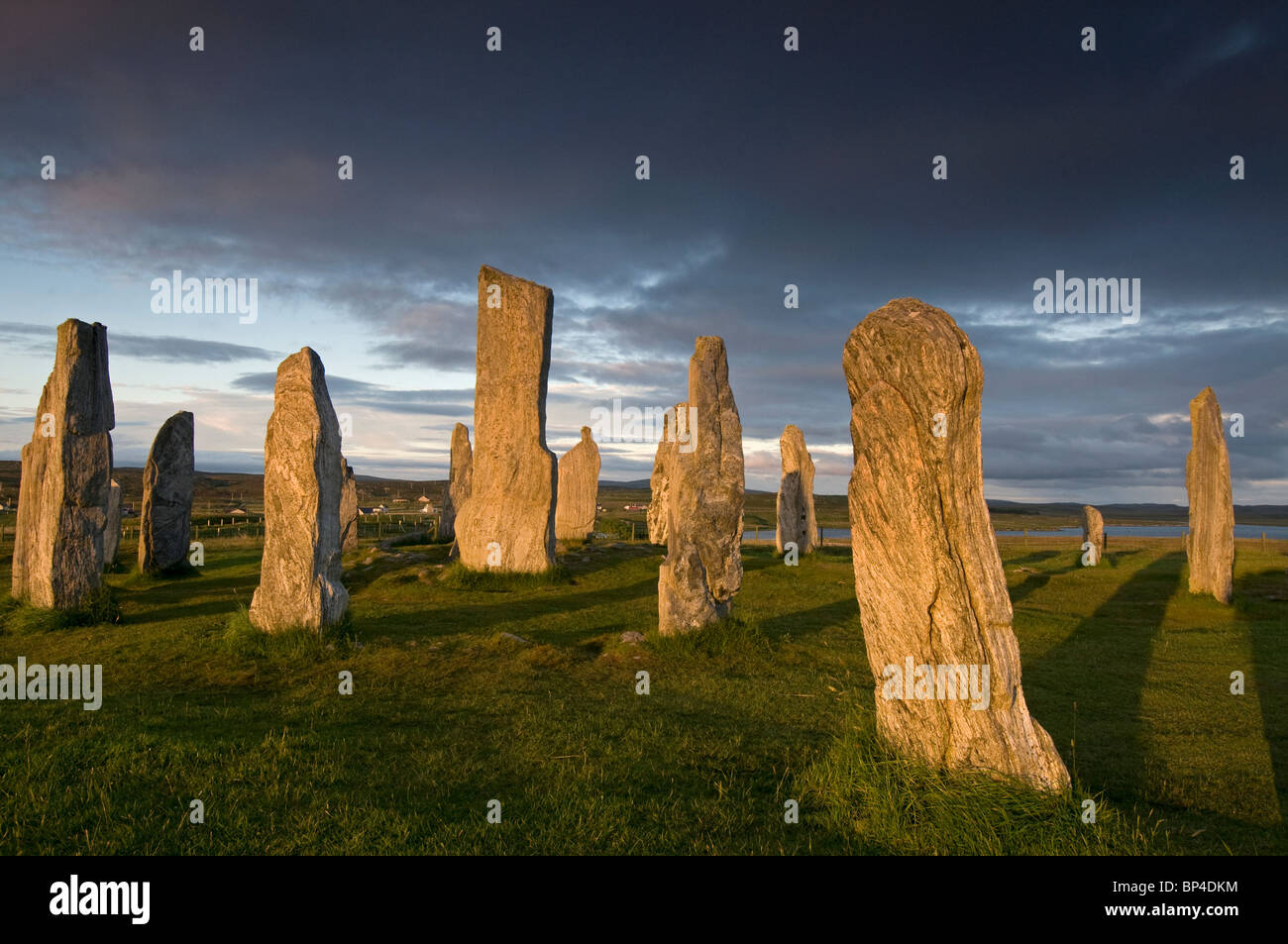 Die äußeren Hebriden berühmten Standing Stones bei Callanish, Lewis. Äußeren Hebriden. Schottland.  SCO 6291 Stockfoto