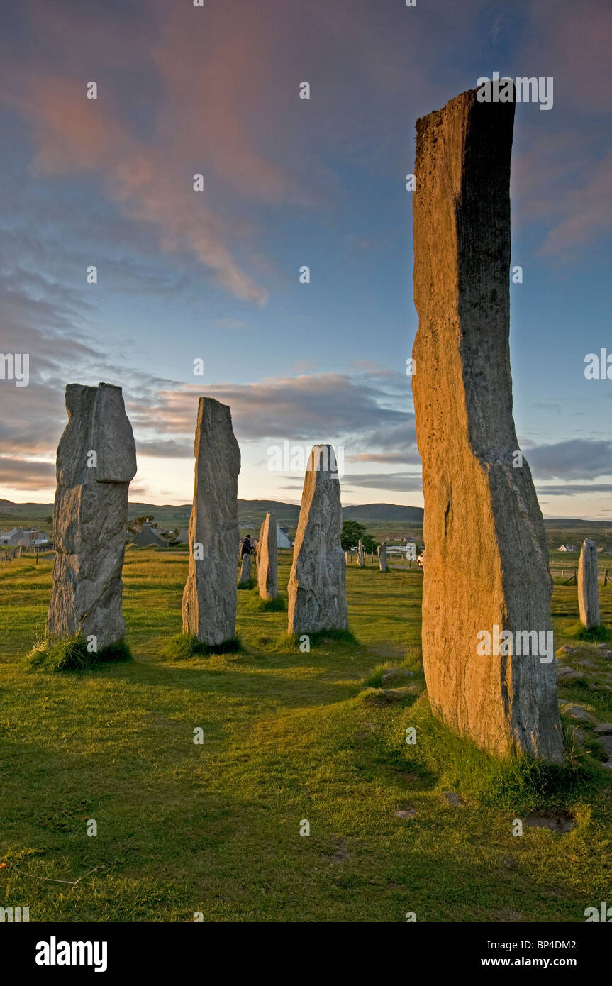 Die äußeren Hebriden berühmten Standing Stones bei Callanish, Lewis. Äußeren Hebriden. Schottland. SCO 6292 Stockfoto