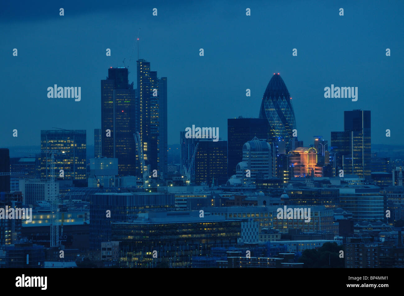 Blick auf die City of London von Millbank Tower Stockfoto