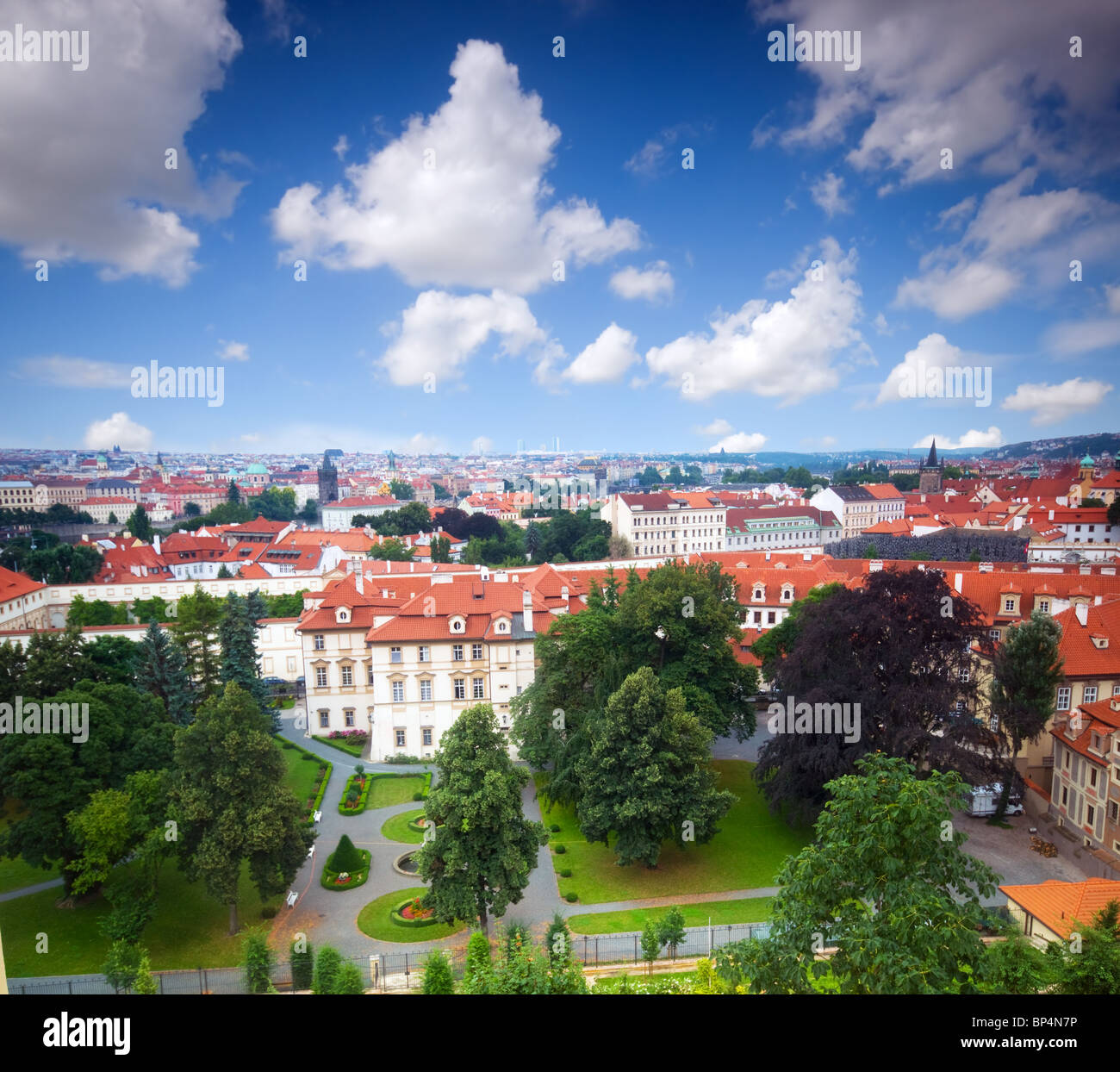 Stadtansicht Prag, Tschechische Republik. Blick vom Hradschin Stockfoto