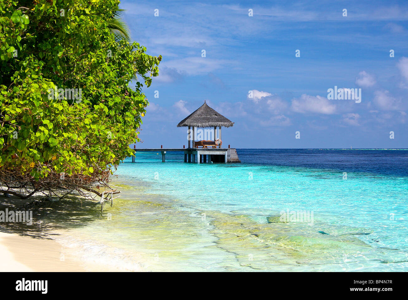 Schöner Strand auf den Malediven Stockfoto