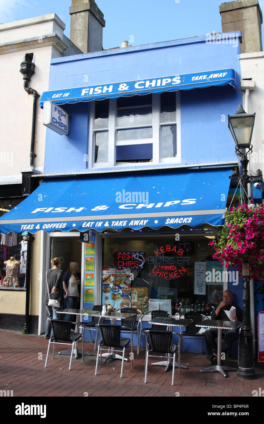 Ein Fisch & Chip Shop in Brighton, West Sussex, England, U.K Stockfoto