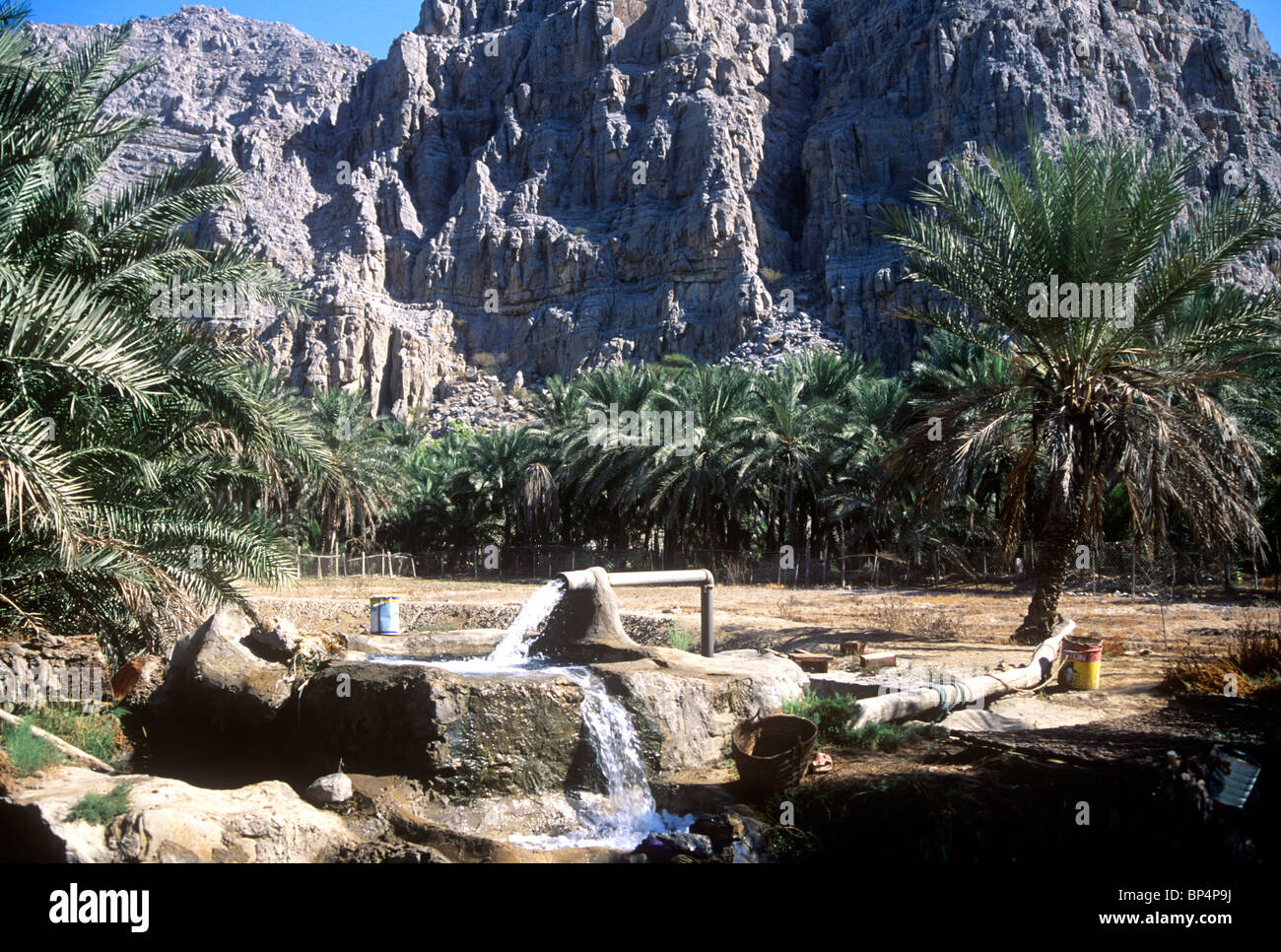Bewässerung in der Musandam Halbinsel von Oman Stockfoto
