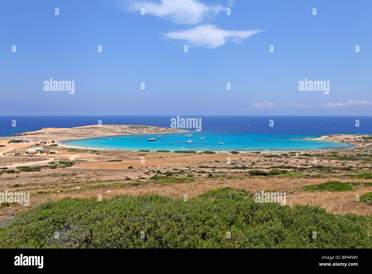die Bucht Ormos Pori mit der schönste Strand der Insel, Insel Koufonisi, Cyclades, Ägäische Inseln, Griechenland Stockfoto