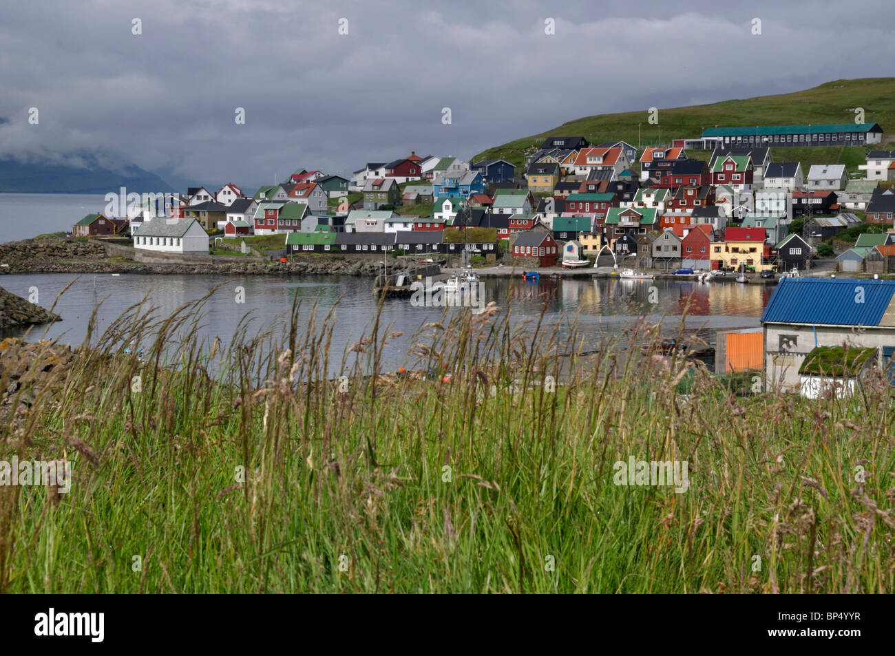 Färöer Inseln Nólsoy Dorf Stockfoto