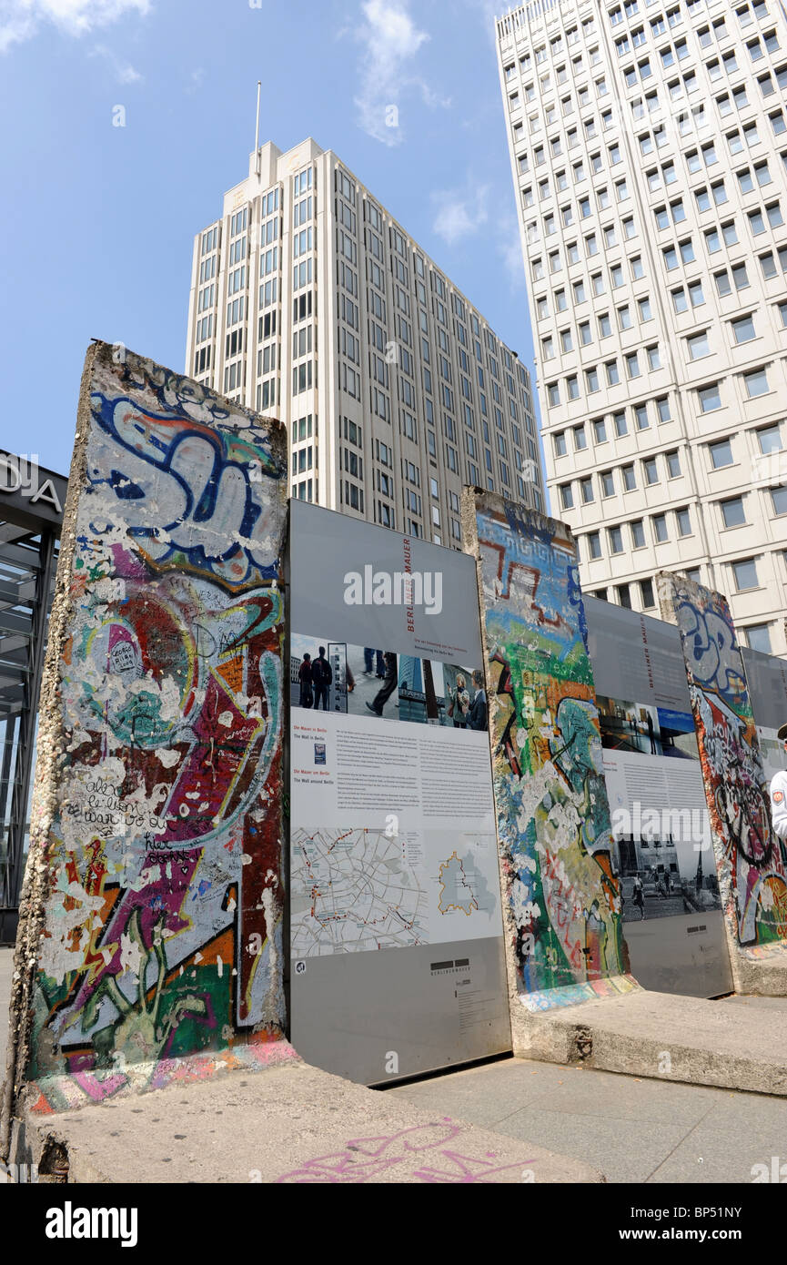Reste der Berliner Mauer Potsdamer Platz, Berlin Deutschland Deutschland Europa Stockfoto