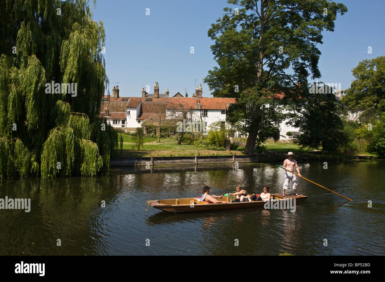 Cambridge England Stechkahn fahren Stockfoto