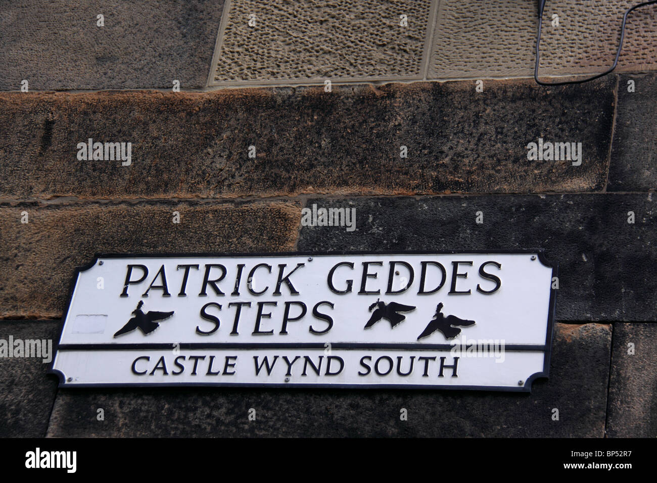 Patrick Geddes Schritte, Schloss Wynd South, Edinburgh Stockfoto