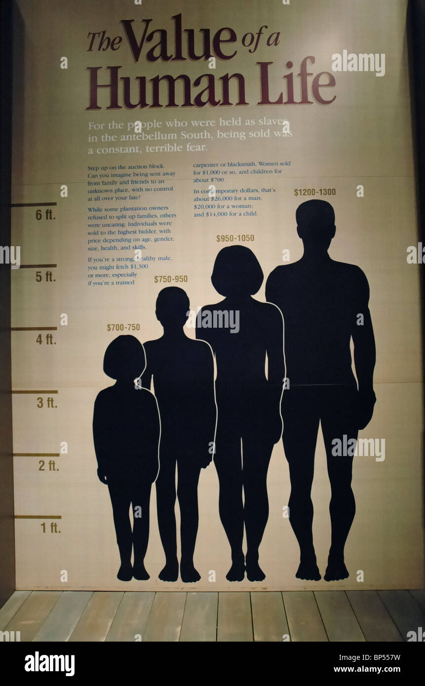 Familie Sklaverei Anzeige am Museum Mobile Mobile Alabama Stockfoto