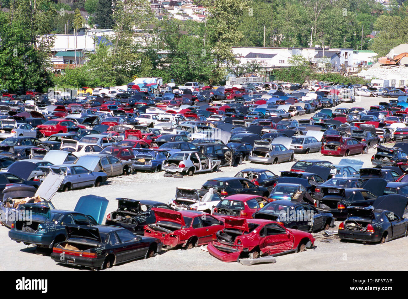 Autowracks auf Auto Schrottplatz, Schrottplatz Ersatzteile Gebrauchte  Autoteile, Vancouver, BC, Britisch-Kolumbien, Kanada - Recycling-Industrie  Stockfotografie - Alamy