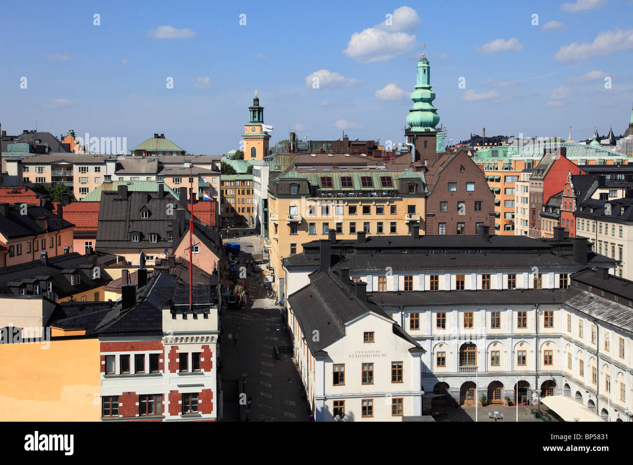 Schweden, Stockholm, Södermalm, Blick allgemeine Antenne auf dem Dach, Stockfoto