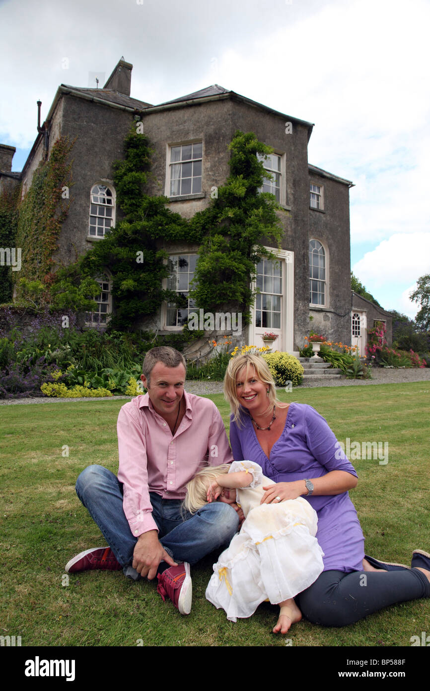 James Fennell & Familie, Burtown House, Co. Kildare Stockfoto