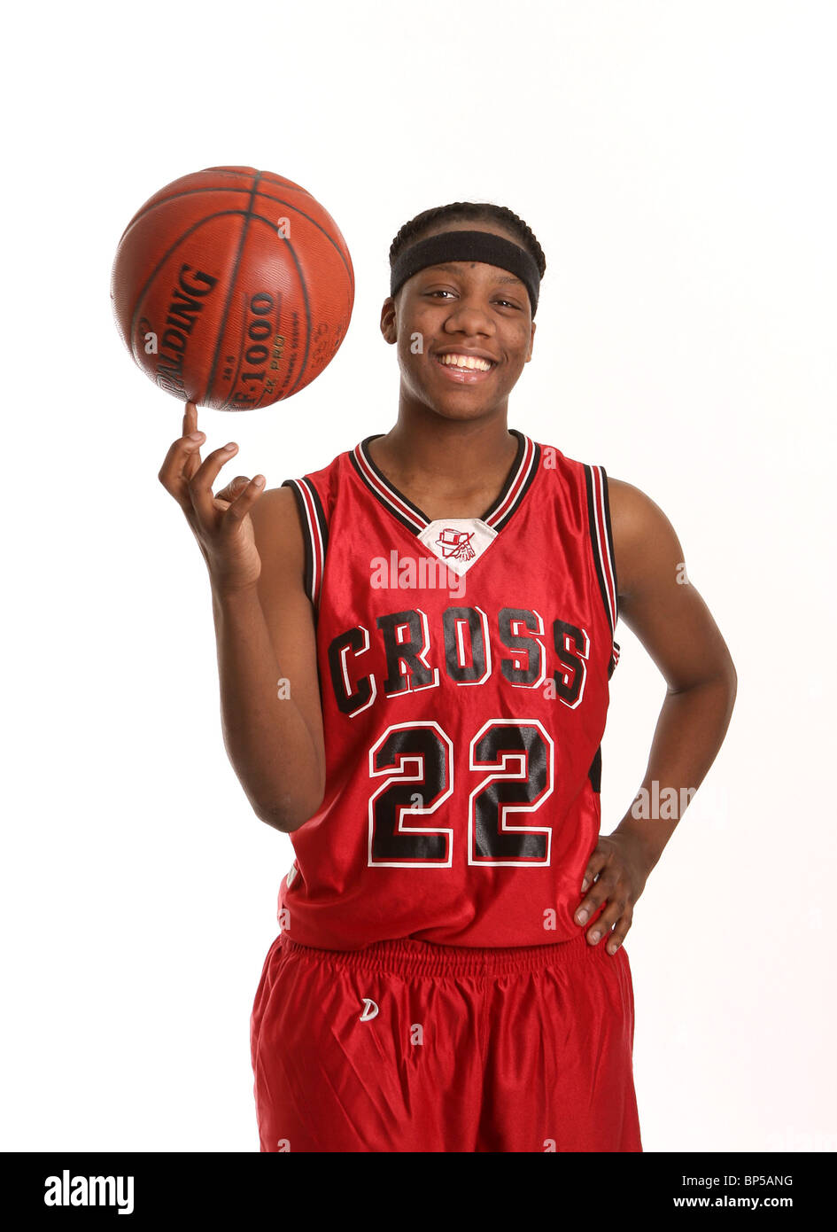High-School-Mädchen-Basketball-Star Katrina Depugh von Wilbur Cross High School in New Haven CT USA Stockfoto