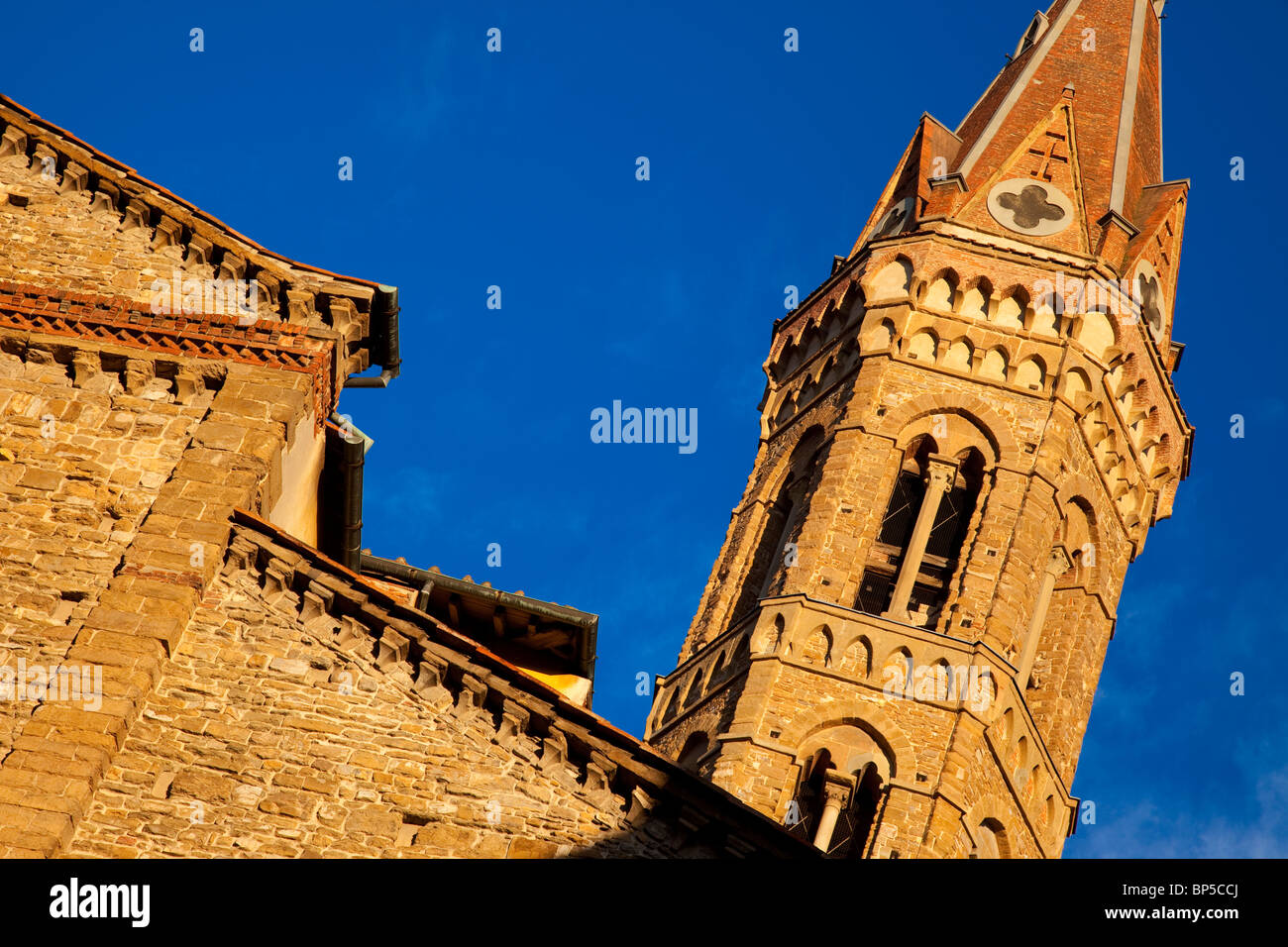 Kirchturm von Chiesa della Badia in Florenz, Toskana Italien Stockfoto
