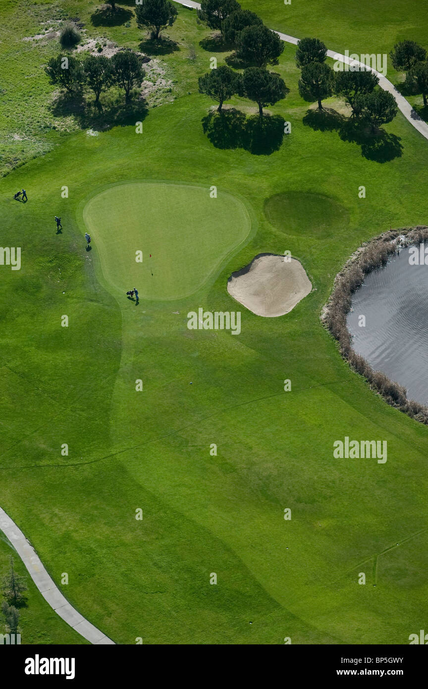 Luftaufnahme über Hahn laufen Golfplatz Petaluma, Kalifornien Stockfoto