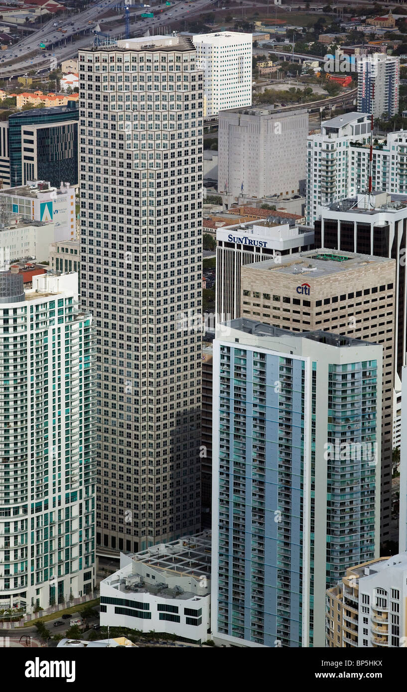 Luftaufnahme über der Wachovia Financial Center zentraler Geschäft Bezirk Innenstadt von Miami, Florida Stockfoto