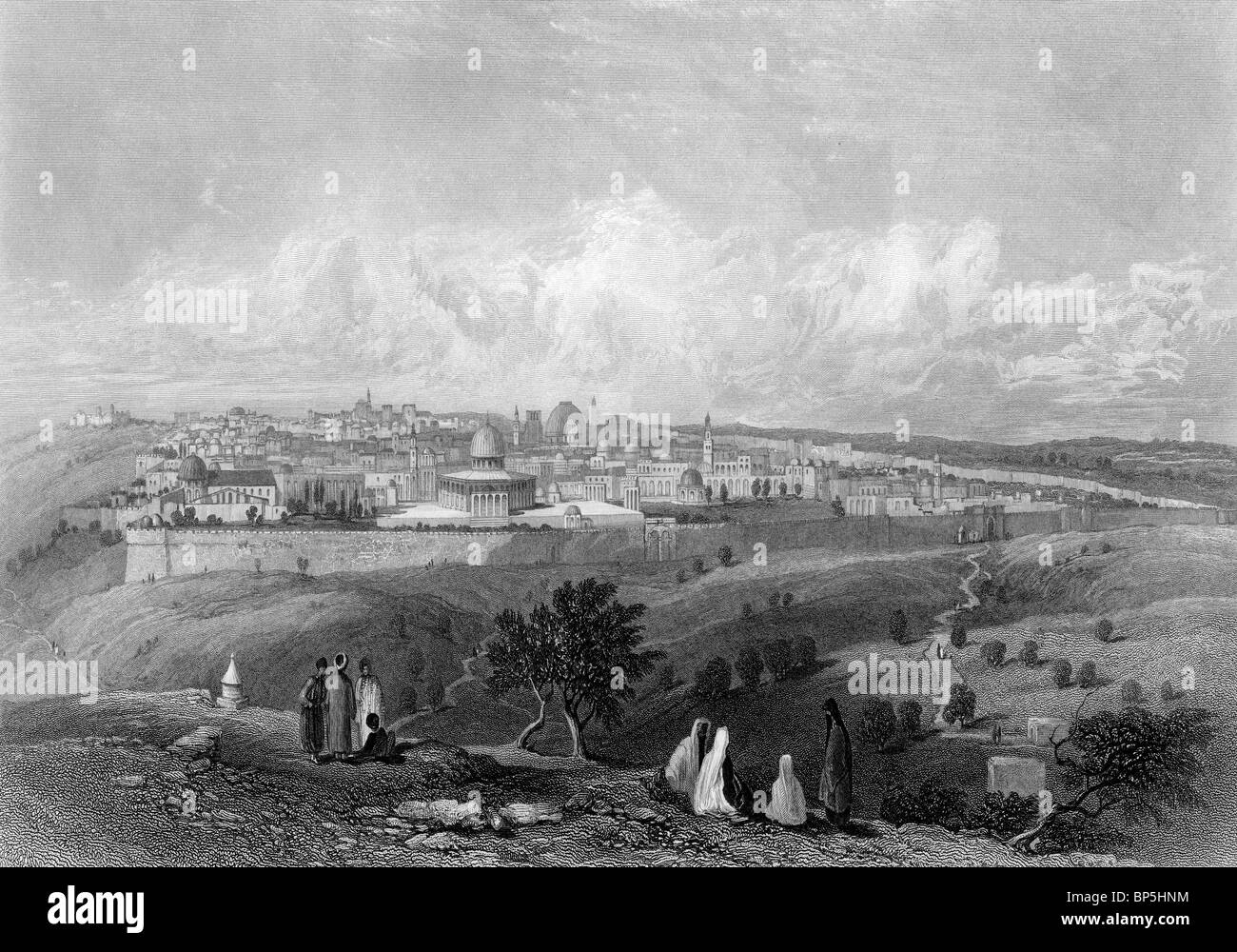 Von Jerusalem betrachtet aus Spitze der Ölberg in biblischen Zeiten, Stockfoto