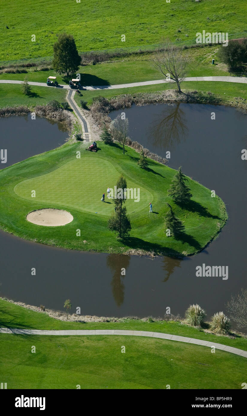 Luftaufnahme über Hahn laufen Golfplatz Petaluma, Kalifornien Stockfoto