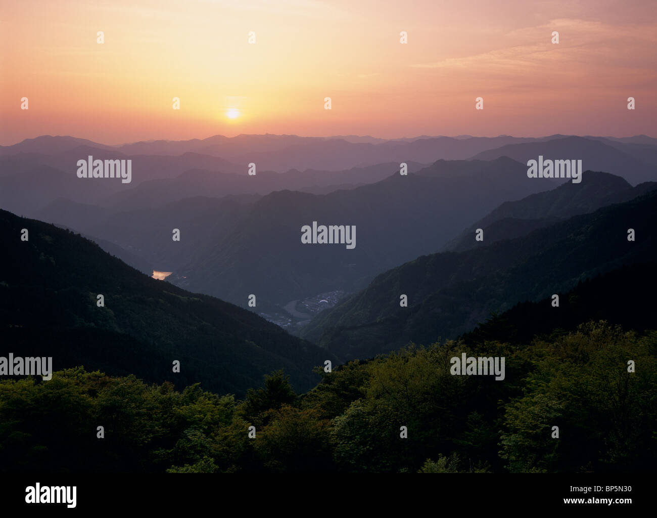 Am Abend Sonne, Totsukawa, Yoshino, Nara, Japan Stockfoto