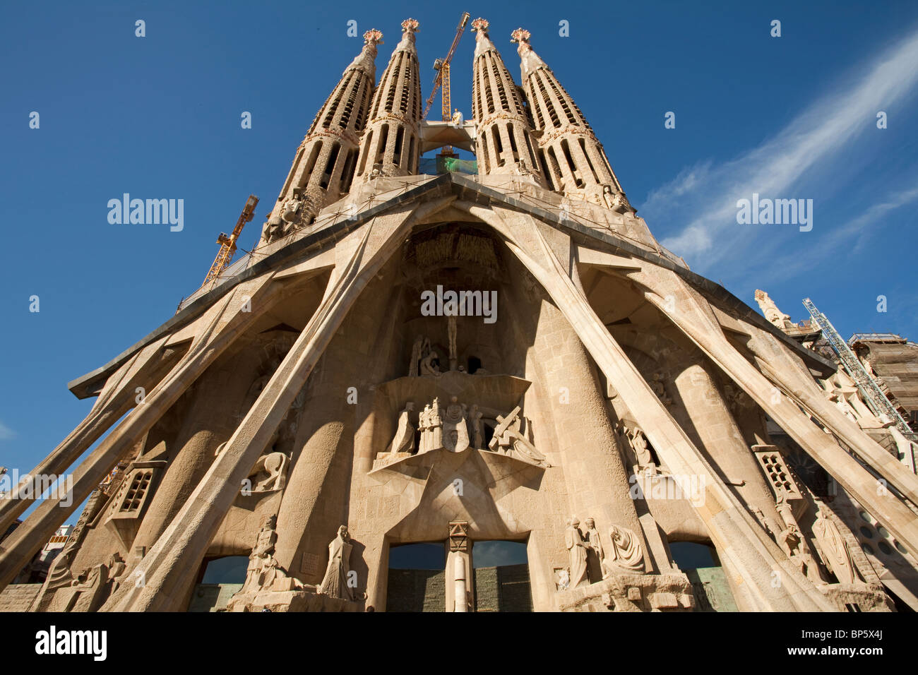 Barcelona, Sagrada Familia, Leidenschaft Fassade Stockfoto