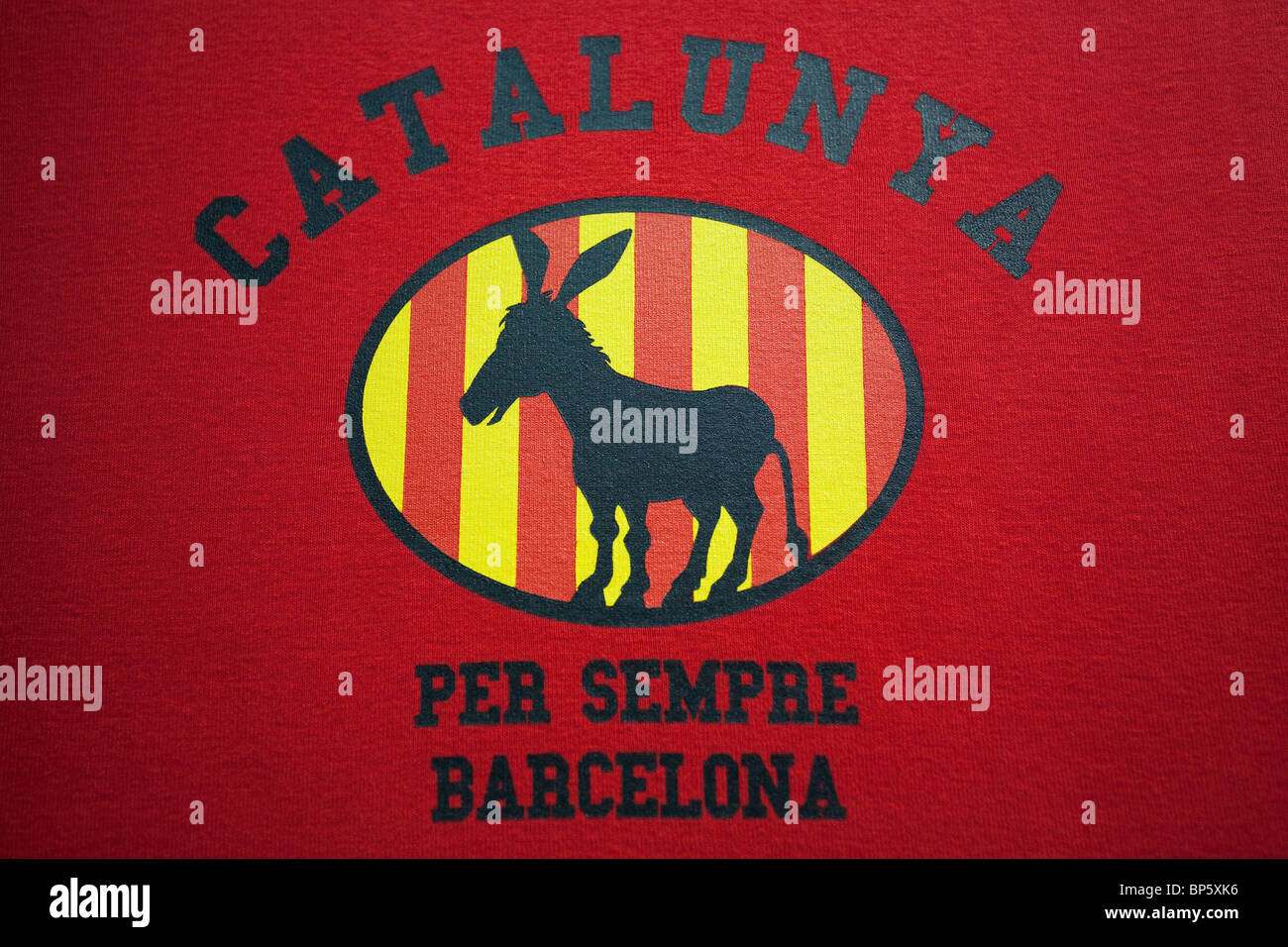 Barcelona Burro Catala auf t-shirt Stockfoto