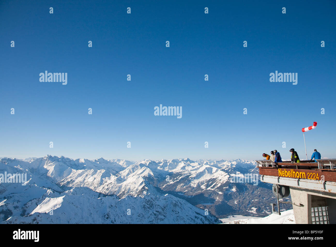 GIPFEL, NEBELHORN-BERG, IN DER NÄHE VON OBERSTDORF, ALLGÄU, BAYERN, DEUTSCHLAND Stockfoto