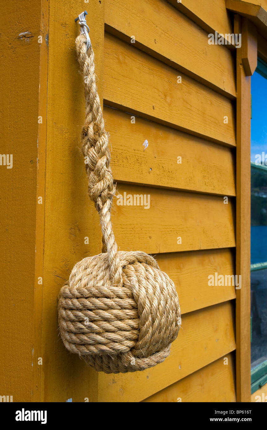 Traditionelle Seil Kotflügel im marine Museum in Norheimsund, Westnorwegen gemacht. Stockfoto