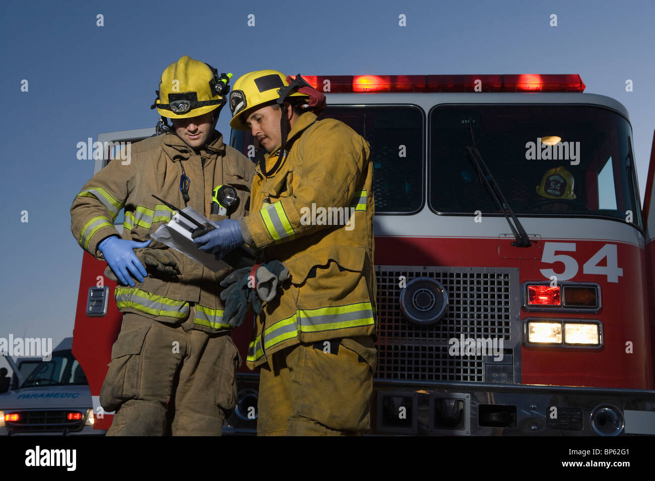 Feuerwehr Planung Rettung durch Feuerwehr Stockfoto