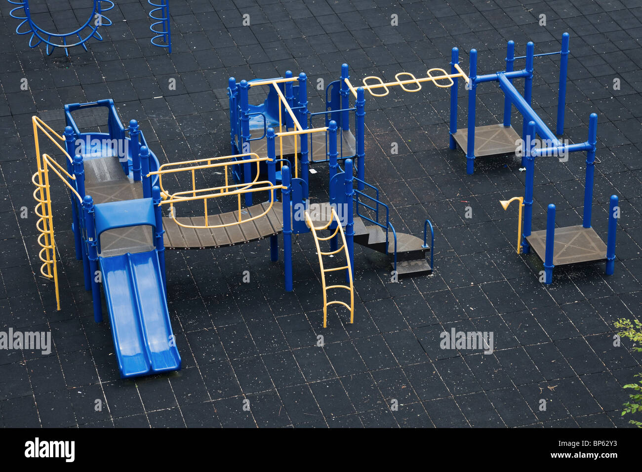 Luftaufnahme des Spielplatzes. Stockfoto