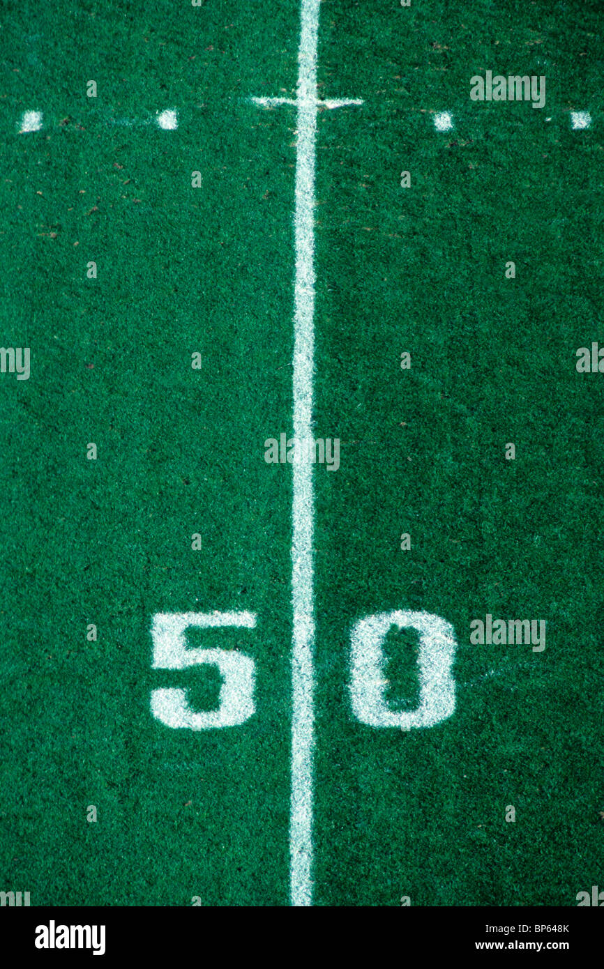 50-Yard-Linie American Football Stockfoto